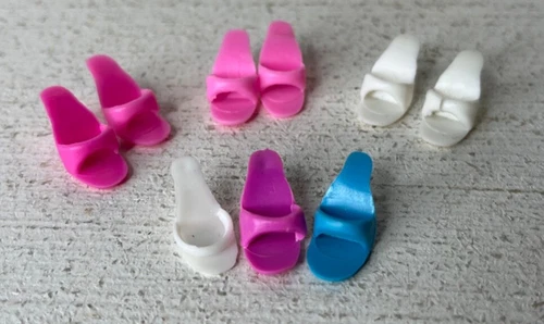 VTG 1960s~1980s Mattel Barbie Set of 9 Open Toe High Heels Mules Shoes