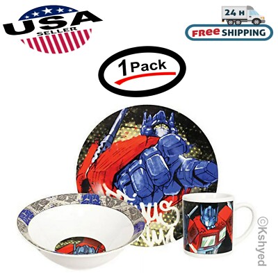 Hasbro Transformers Optimus Prime Dinner Set, Multicolor, 3-Piece Free Shipping