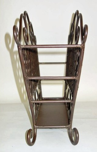 CAMBRIDGE BRONZE IRON MAGAZINE RACK - MAGAZINE HOLDER - Picture 3 of 3
