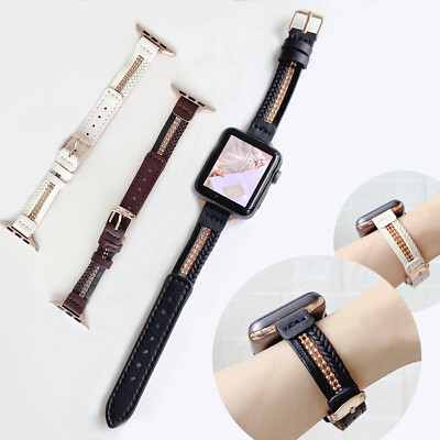Weave Leather Watch Band for Apple Watch Strap Series 41mm