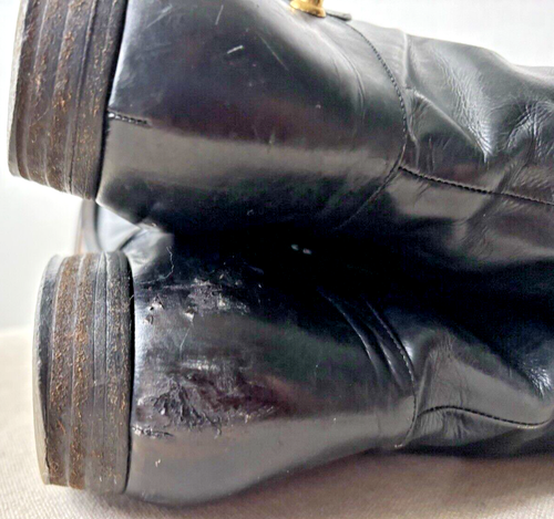 Vintage Women's 80s Black All Leather Ferragamo Boots Sz 8.5B Zip Italy Made GUC - Picture 8 of 12