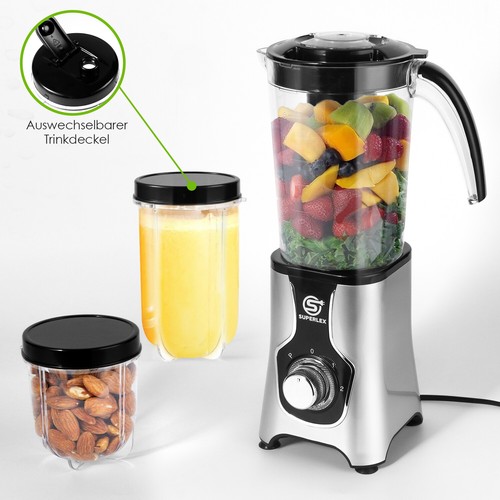 Superlex 5 in 1 Standmixer Smoothie Maker Blender Milchshaker Mixer Ice Crusher - Bild 10 von 12