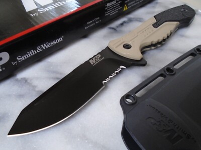 Smith & Wesson M&P Fixed Blade Full Tang Knife 8Cr13MoV SWMPF2CS Clip Sheath New