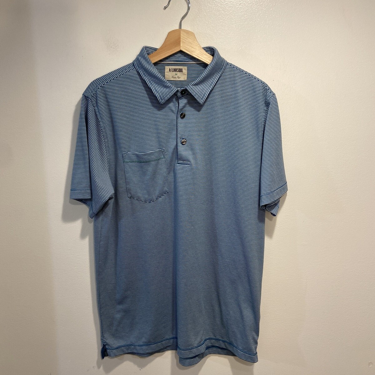 【LOULOUSEOUL】Lily T-Shirt (Blue) Linksoul Tempus Fugit Blue Stripe Slim Fit Preppy Golf Polo
