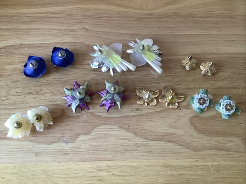 Lote de 7 pendientes perforados vintage Flower Power mariposa post esmalte pedrería - Imagen 10 de 23