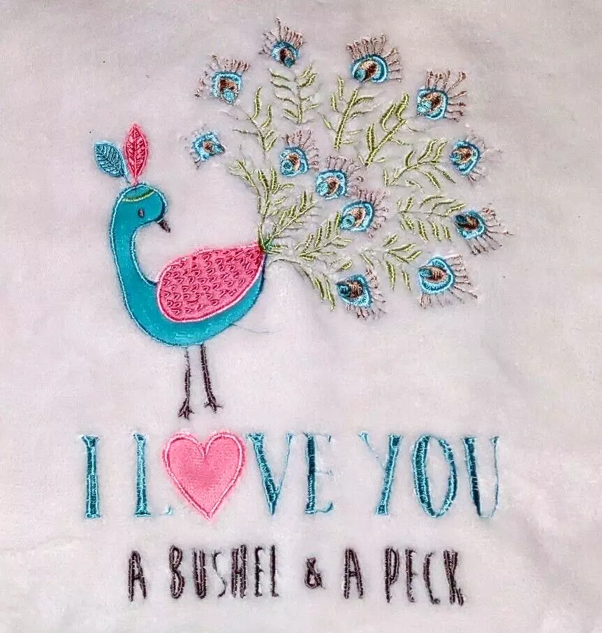 Levtex Baby FIONA Peacock I Love You A Bushel A Peck White Plush