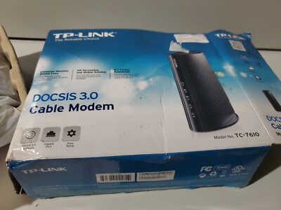 TP-LINK TC-7610 DOCSIS 3.0 (8x4) Cable Modem Comcast XFINITY Cox Spectrum