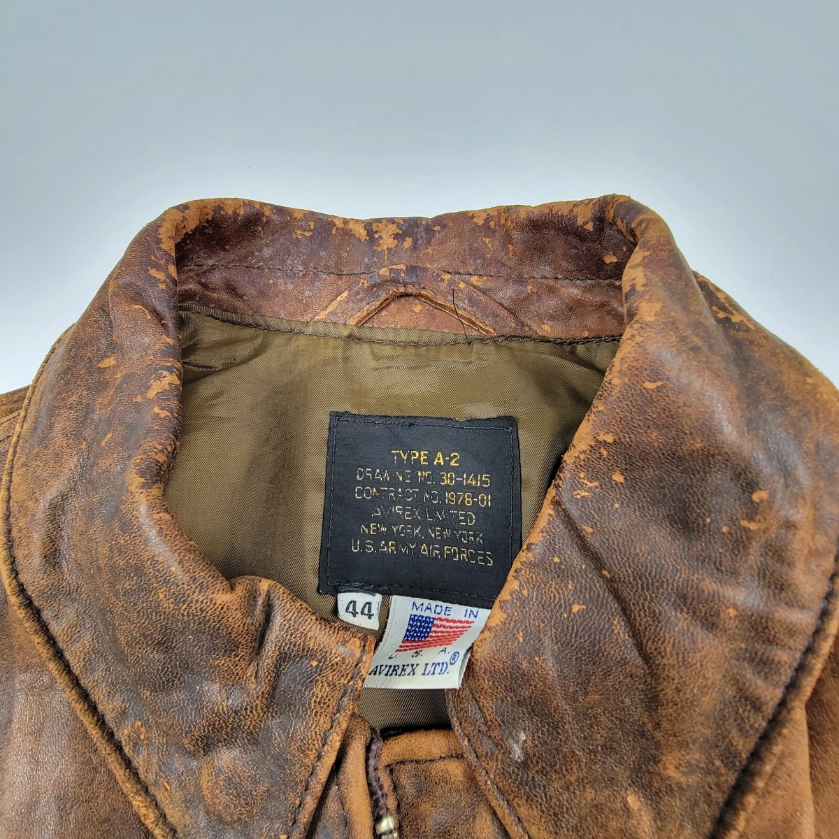 Avirex Type A-2 Bomber US Army Air Forces Leather Flight Avirex Type A-2 Bomber US Army Air Forces Leather Flight