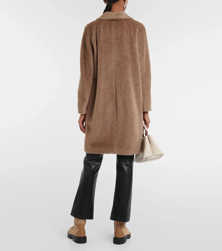 S Max Mara - Rosato Coat - Mid Brown Alpaca Wool Straight 8UK 6US 40IT S New&Tag - Image 3 of 4