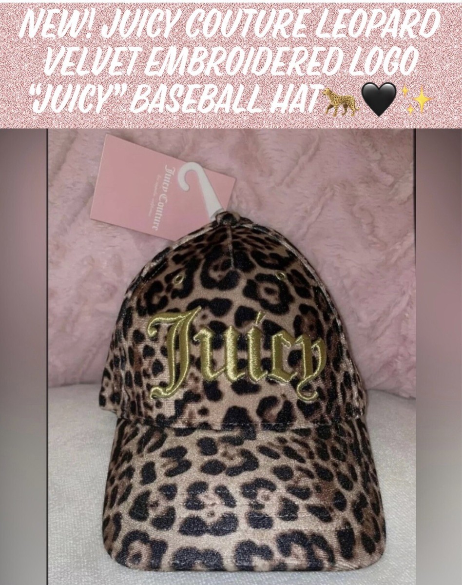 JUICY COUTURE★ Embroidered logo hat JC256 Juicy Couture Black Cap Hat W/ Rhinestone Crystals Gold Logo