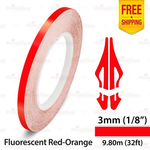 PinStriping Stripe Adhesive Tape Styling Vinyl Sticker FLUORESCENT RED-ORANGE - Picture 16 of 27