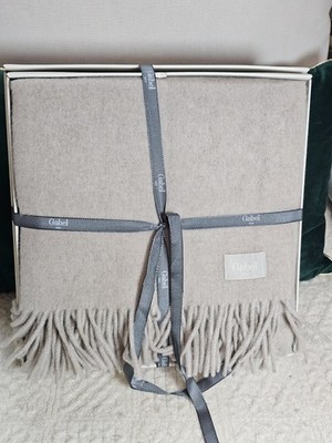 $400 Gabel 1957 100% Cashmere Throw Blanket Made In Italy Gray New 51x71'' HTF 