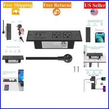 Black Recessed Power Strip with 20W USB-C Fast Charging, 6ft Cord