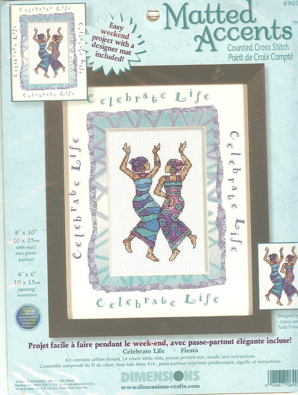 Dimensions Matted Accent Cross Stitch Kit Celebrate Life 6907