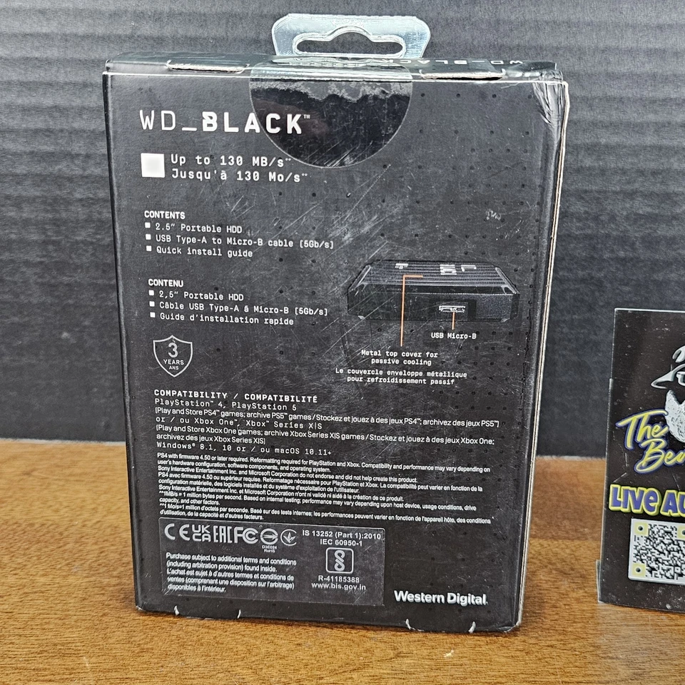 Western Digital Black P10 4TB External 2.5" Black Hard Drive - New, sealed - Image 3 of 4