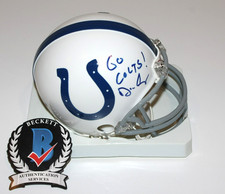 JIM IRSAY SIGNED INDIANAPOLIS COLTS MINI HELMET OWNER SUPER BOWL BECKETT COA
