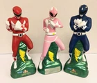 1994 (3) Power Rangers Bubble Bath Soaky Figure LOT Red Pink Blue Vintage K11