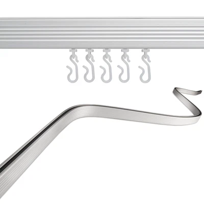 Croydex Bendy Shower Curtain Rail 2500mm Shower Rail Kit - Silver