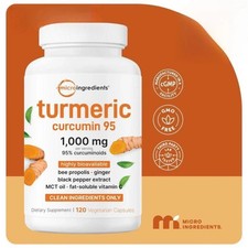 2PcsPure Turmeric Curcumin Supplement 1,000mg  Curcuminoids  120 Veggie Capsul