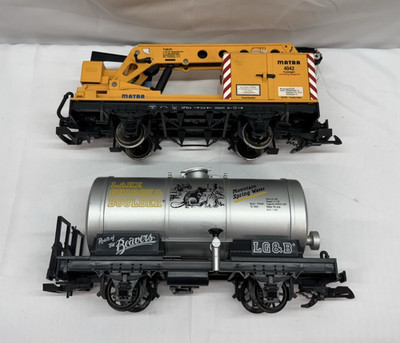 LGB 4042 Matra Crane Beaver Tanker G Scale Metal Wheels 2 Pcs Lot