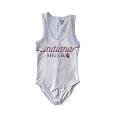 NCAA Indiana Hoosiers Women's Bodysuit Tank Top Shirt in White, Large (12/14)