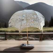 Victorian Kirkland  s Hopeless Romantic White battenburg Lace umbrella New  