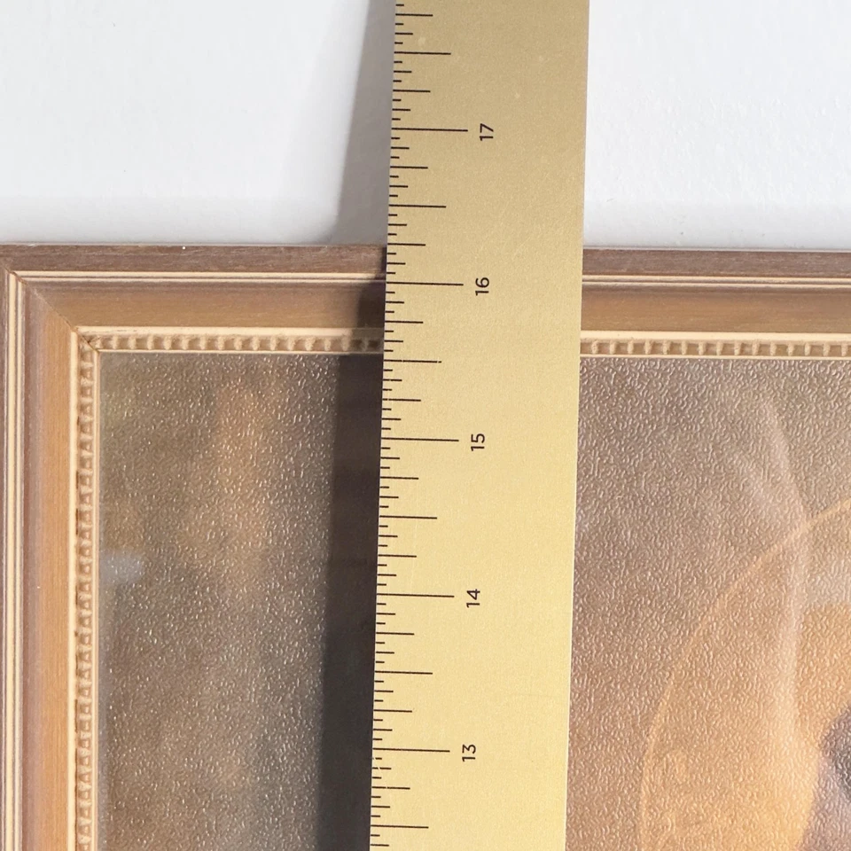 Cámaras vintage años 50 Sagrado Corazón de Jesús impresión marco de madera arte católico MCM Foto 3 de 4