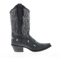 Outlaw Ladies 11" Lizard PNT 70101 Womens Black Leather Western Boots