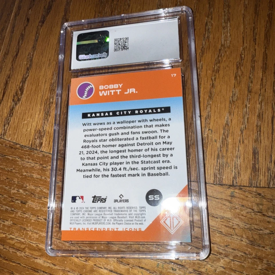 2024 Topps Transcendent Collection Bobby Witt Jr. Variation CGC 9.5 - Image 2 of 2