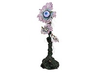 INNA-Glas Deko Halloween Horror Blume Qendresa, Mit Augen, 90X55X120-200Cm