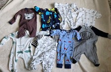 Lot Of 8 Long-sleeve Bodysuit Newborn Carter's, Gerber, Wonder Nation