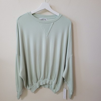 NWT Young Fabulous & Broke Size S Pale Green Oversize Crew Neck Drew Sweatshirt