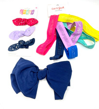 BUNDLE LOT OF 10 COUNT GIRLS HAIR ACCESSORIES HEAD WRAPS RHINESTONE BOWS XL BOW