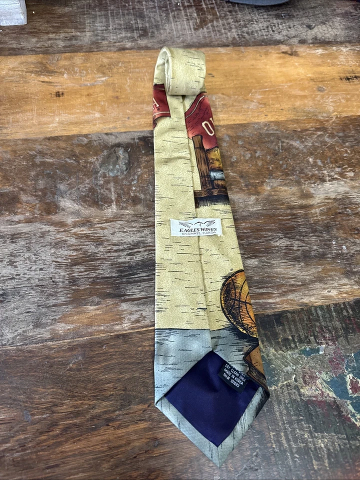 OU Oklahoma Sooners Football Red Gold classic Neck Tie Eagle Mens NCAA 100% Silk - Image 2 of 2