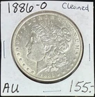 1886-O Morgan Silver Dollar, AU Details, Cleaned, Semi-Key Date!
