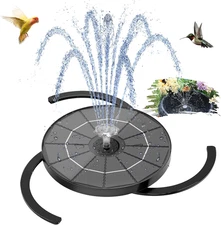 3.5W Solar Water Fountain Black with Storage & Integrated Bracket,Floating Solar