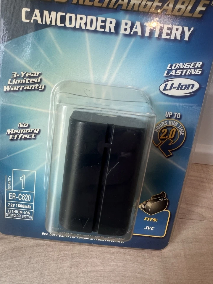 Energizer ER-C620 Rechargeable Camcorder Digital Vtg Camera Battery JVC New - Изображение 2 из 4
