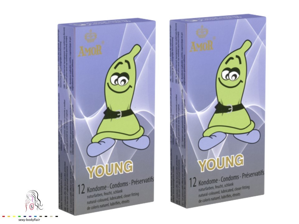 ♥ 24 Amor Kondome Young 2x12er feucht 49mm Condome