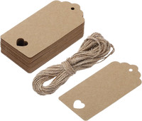 50 StüCk GeschenkanhäNger Kraftpapier Etiketten Geschenk AnhäNger Tags, Rechteck