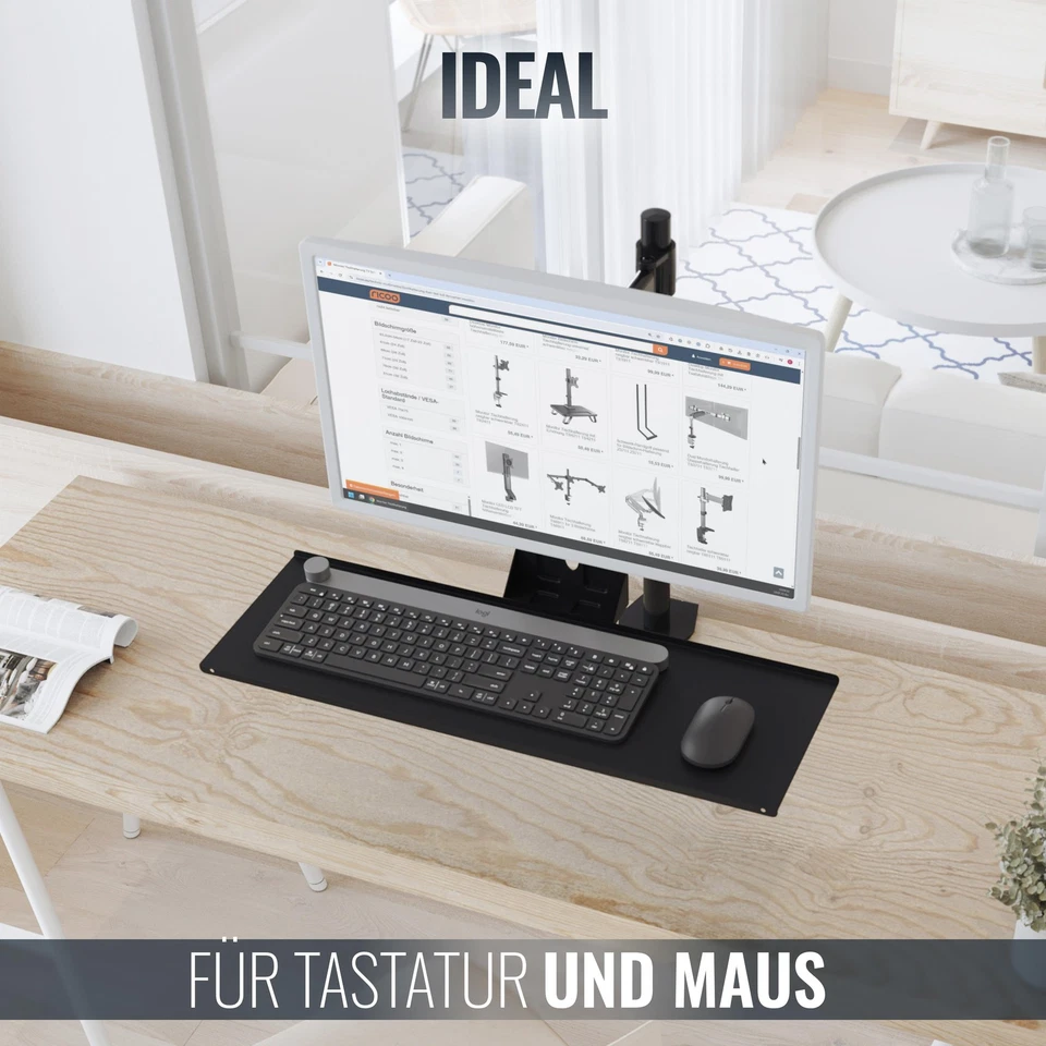 RICOO Tastatur Halterung Tastaturablage für Monitor Tischhalterung CZ0500 - Bild 2 von 4