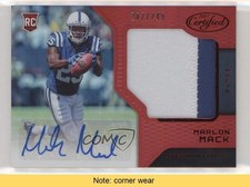 2017 Certified Freshman Fabric Signatures Mirror Red Marlon Mack Auto READ f0v