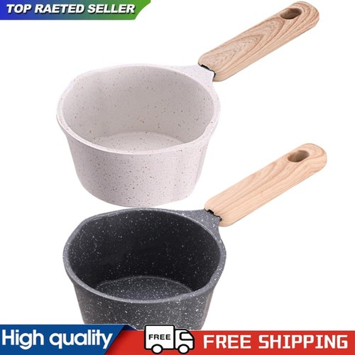 Mini Padella Bollente Manico Legno Scalda Burro Piccola Casseruola Antiaderente Padella