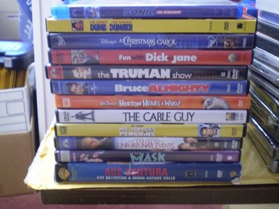 (14) Jim Carrey Blu-Ray/DVD Lot: Sonic  Dumb & Dumber  Disney Cable Guy The Mask
