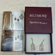 Biltmore Southern Gates House Transom Earring .925 Sterling Silver Asheville NC