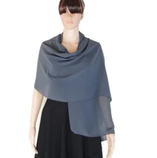 Dark Grey Scarf. Long Scarf. Wrap Scarf. Chiffon Scarf. Dark Grey Chiffon Shawl.