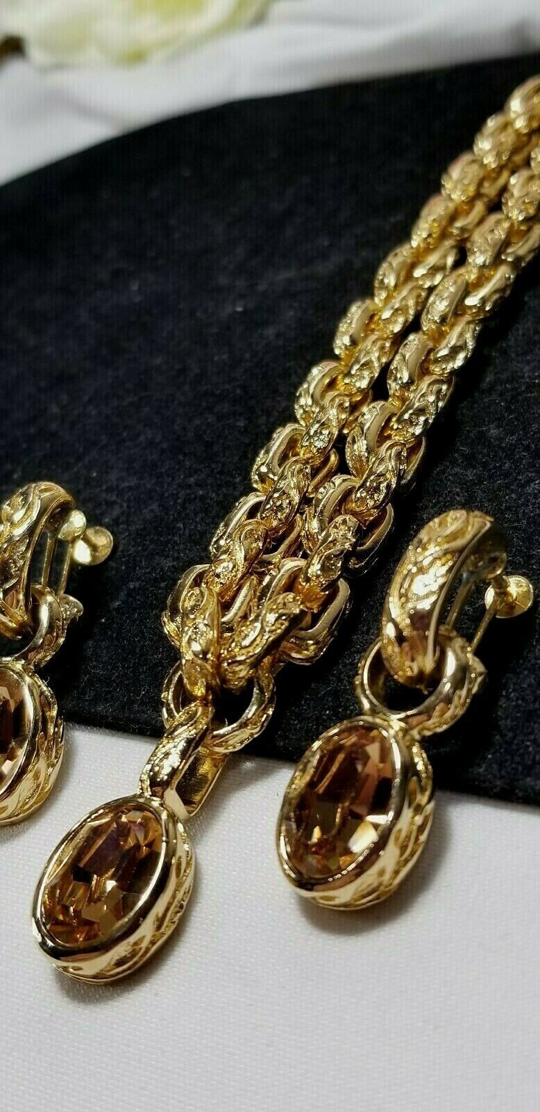 Vintage Gold Christian Dior Topaz Crystal Necklac… - image 12
