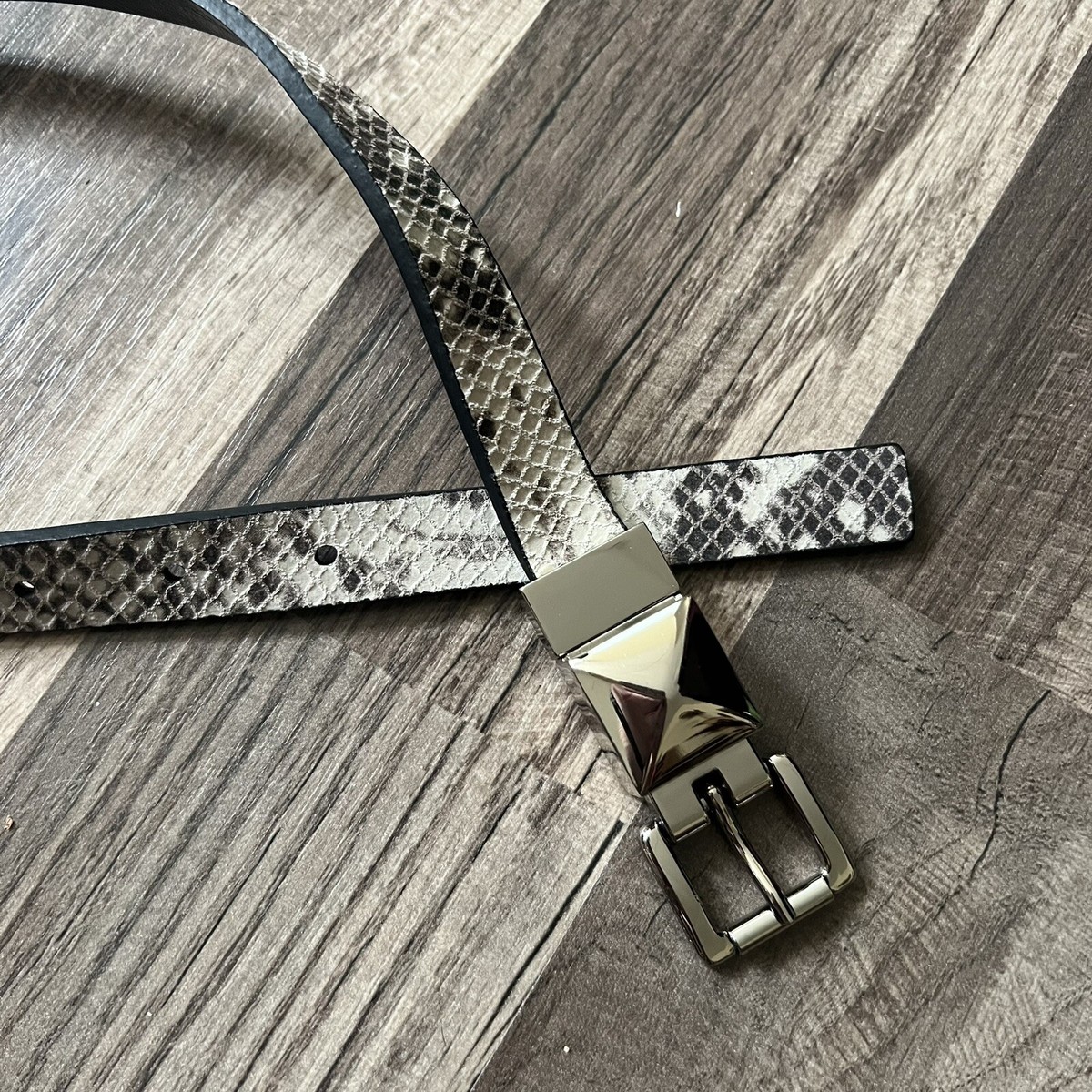 Michael Kors Genuine Leather Snake Print Belt Women display picture 2
