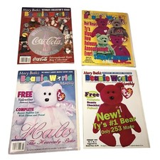 Set of 4 Vintage Mary Beth's Beanie World Monthly Magazines for TY Beanie Babies