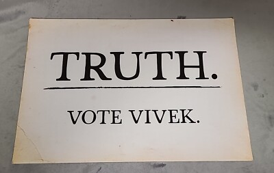 Vivek Ramaswamy Official Campaign Placard 18'' X 12'' Event Used!!