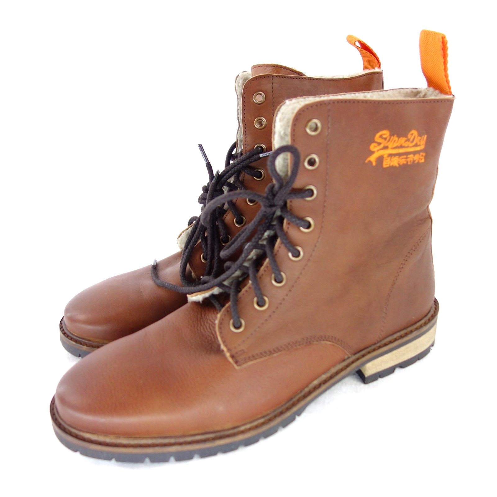 Superdry Men\u0026#039;s Winter Boots Ankle Boots 43 Braun Leather fur Lined  Warm New | eBay